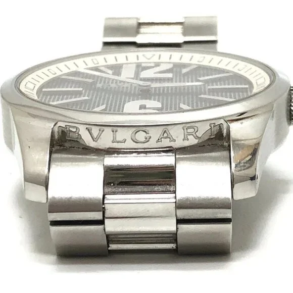 BVLGARI ST42S Solo tempo Quartz Men\'s Watch Round Wristwatch SS Silver BVLGARI Solotempo ST42S ST42S Stainless steel Black Japan  main image 4